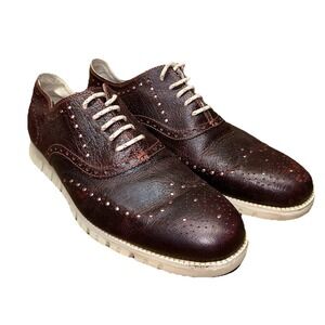 Cole Haan ZEROGRAND Remastered Wingtip Oxford Chocolate Men's 11.5M Worn 1X $220
